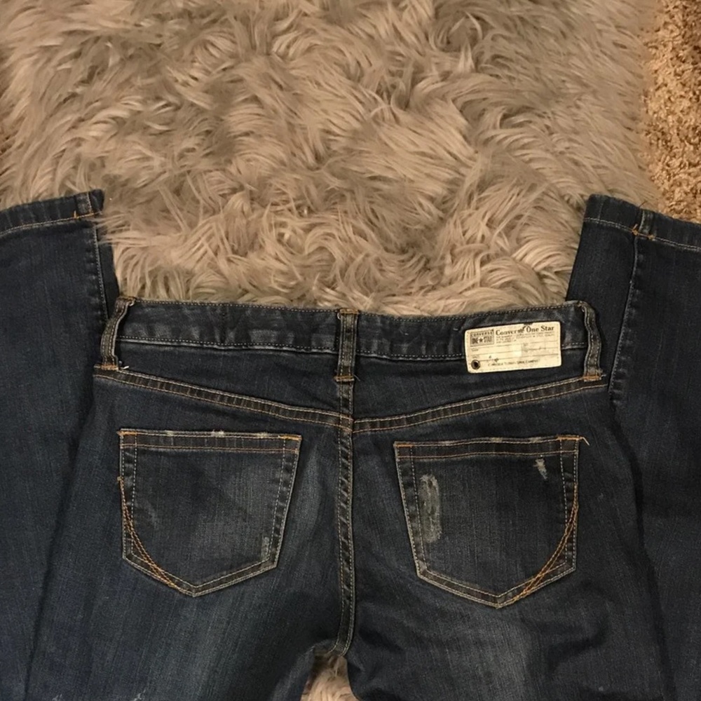 Super Cute Converse Boot Leg Blue Jeans View 2